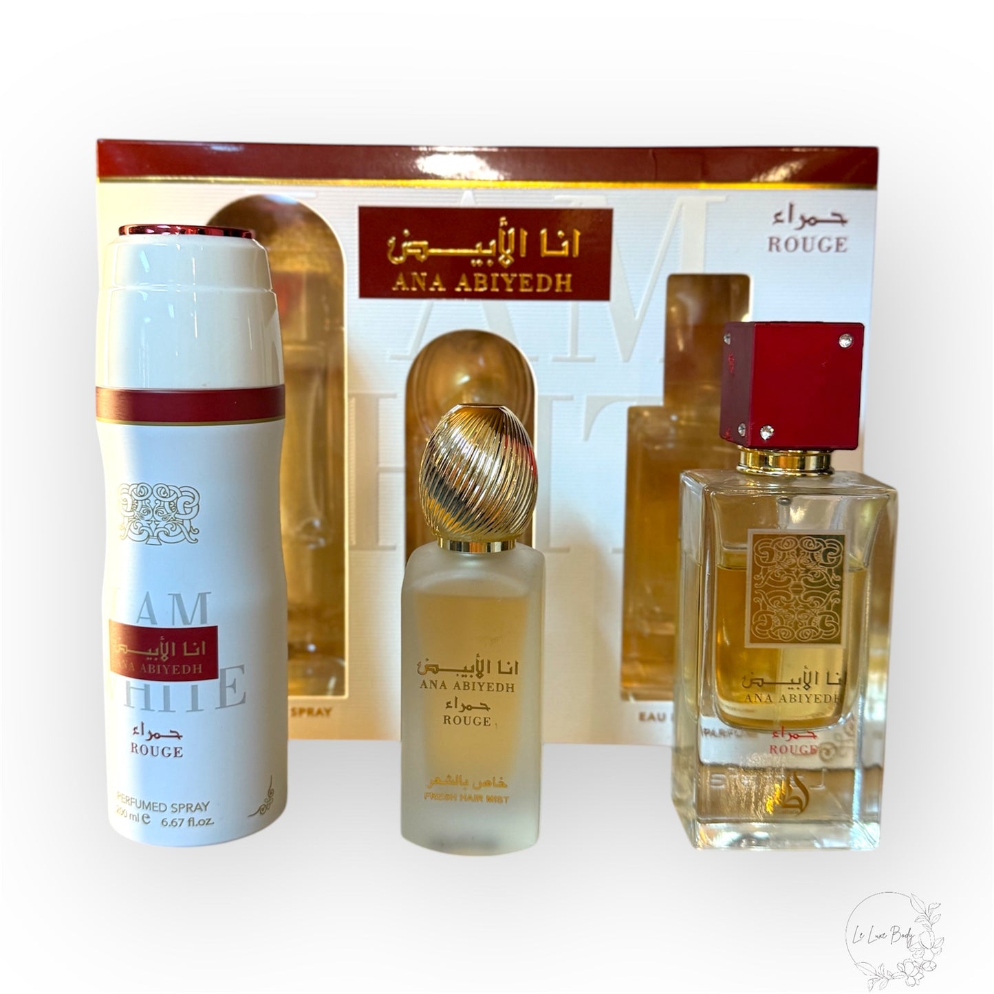 LATTAFA- ANA ABIYEDH ROUGE 3PCS GIFT SET